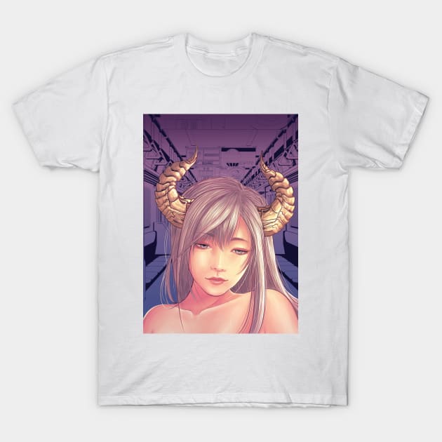 Night Train Demon Girl T-Shirt by kotchiyuuki